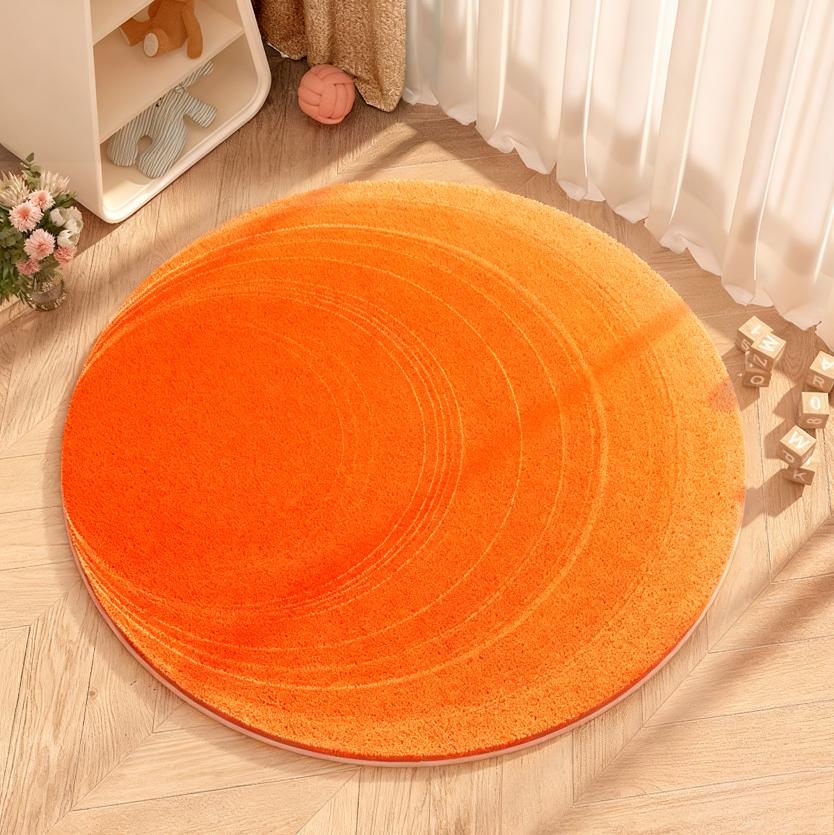 Gradient Color Bedroom Decor Round Carpet Thick Plush Carpets for Living Room Fluffy Soft Bedside Floor Mat Washable Lounge Rug