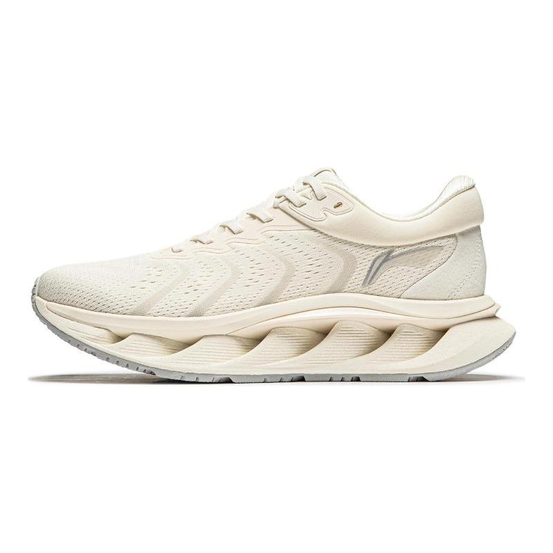 Li-Ning Arc CRC Mens Low Top Running Shoes Off White Cushion Wear Resistant AZGU005-4 43.5