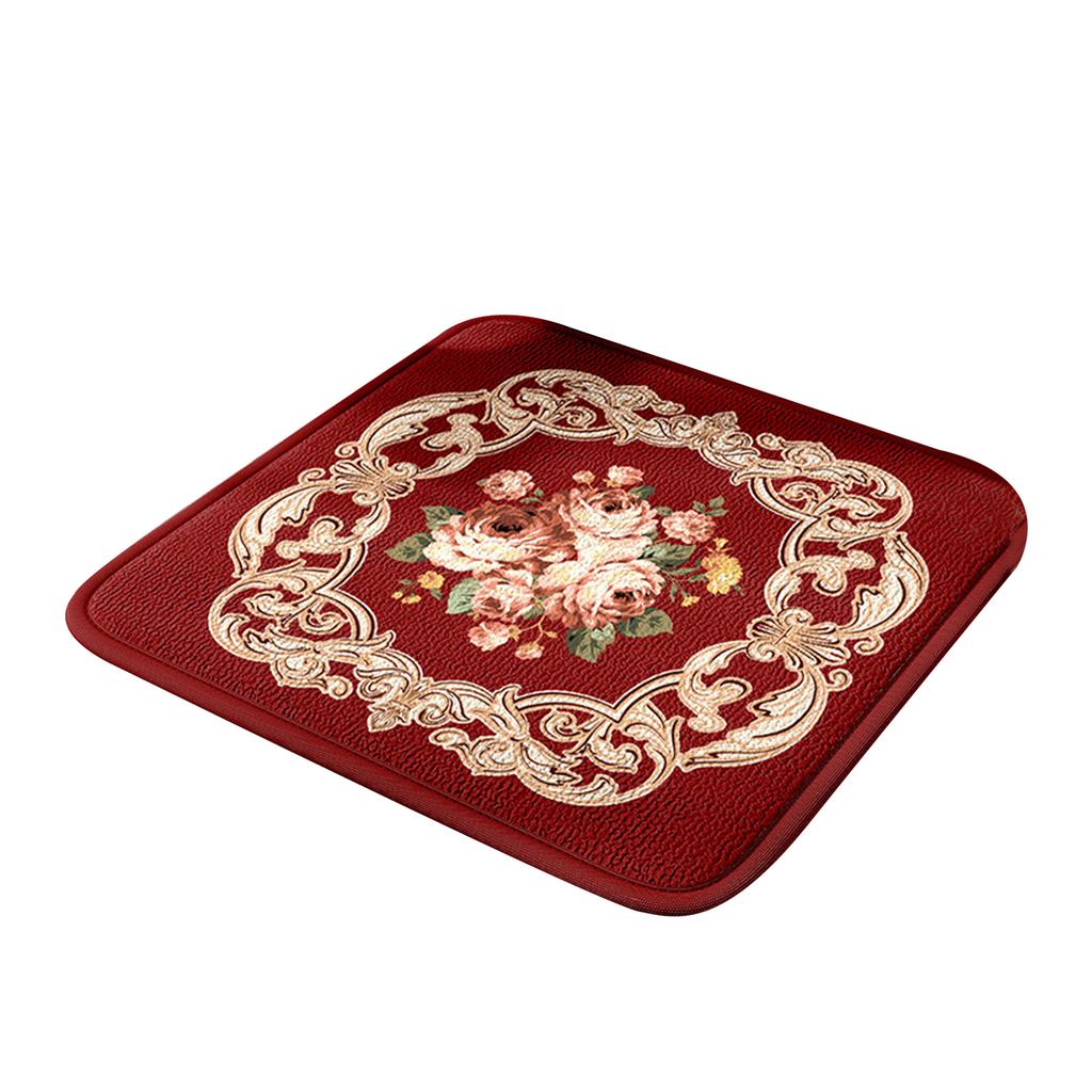 Breathable Memory Foam Chair Cushions Non Slip Flower Pattern Square Seat Pads for Comfort and Softness