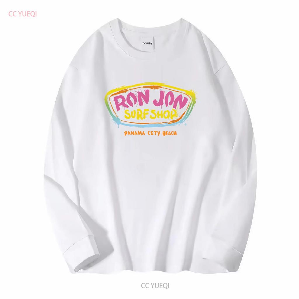 Ron Jon Surf Shop Panama City Beach Maglietta Uomo Taglia Piccola Manica Lunga Vintage Lavata Leggermente Stile Top Per Uso Quotidiano