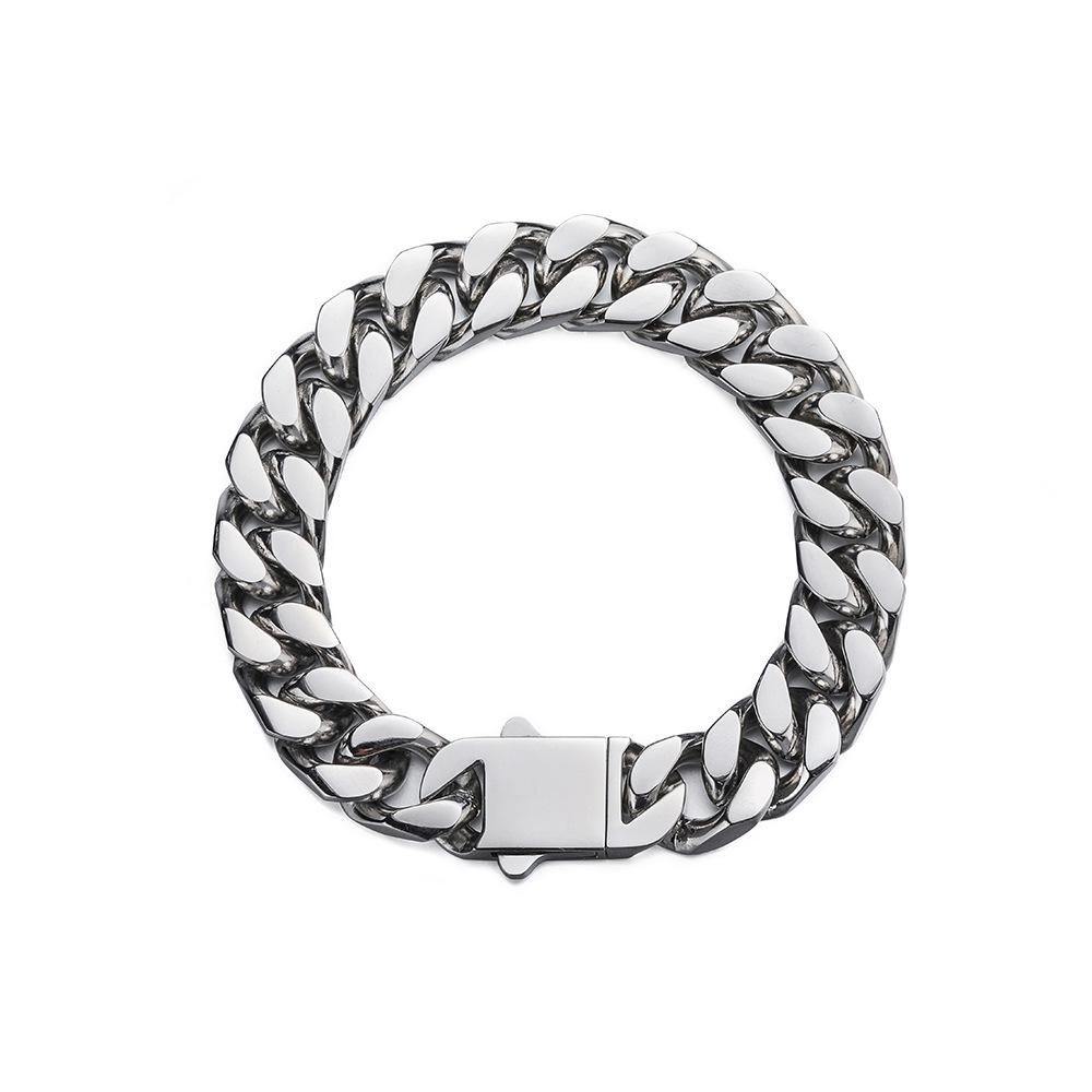 Men's Stainless Steel Cuban Chain Hip-Hop Bracelet & National Tide Titanium Necklace, Customizable with Laser Logo