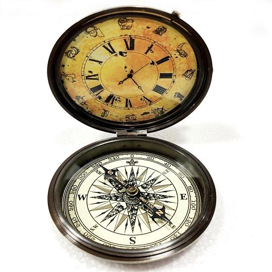 

Антикварный морской карманный компас аналоговые часы 3 дюйма навигационный карманный сплошной компас