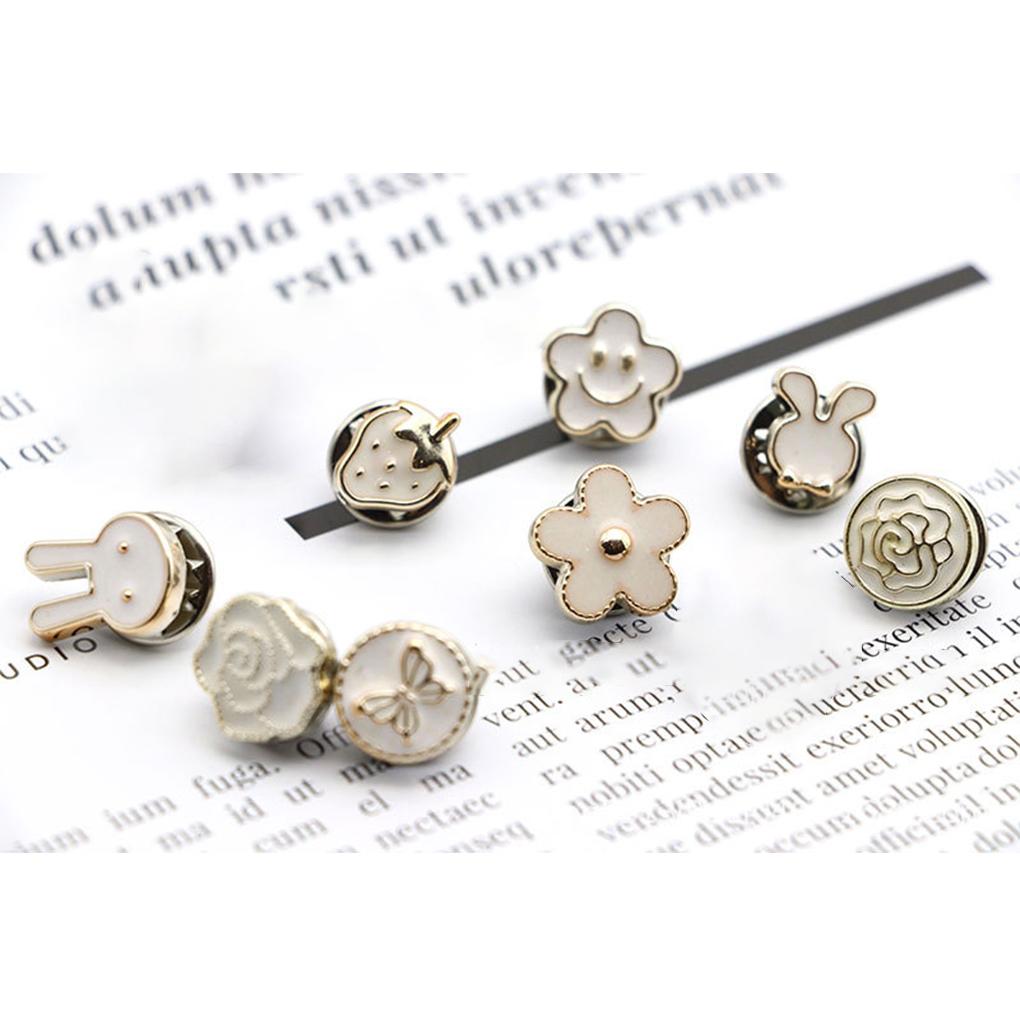 1 Set Shirt Sweater Shank Button Replacement Clothes Blouse Coat Hat Rhinestone Metal Buttons Brooch Pin Badge Sewing