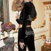 Velour Juicy Sewing Suit Hoodies Velvet Zipper Sweatshirt And Pants Set Sportswear 2024 Women's Spring/fall Tracksuit Crop