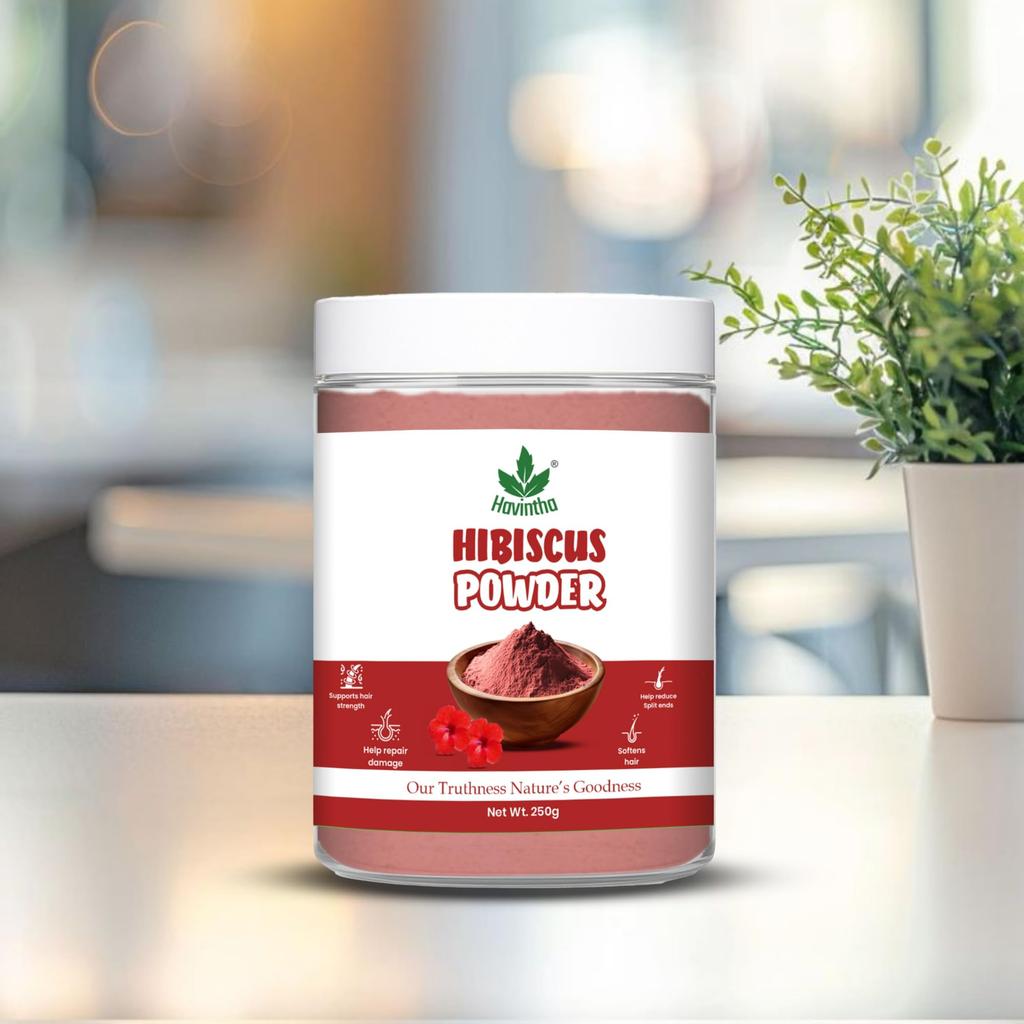 Havintha Natural Hibiscus Powder For Hair Growth & Skin Car | Hibiscus Flower Powder for Hair Pack, Face Pack & DIY Beauty | For Shiny, Healthy & G
