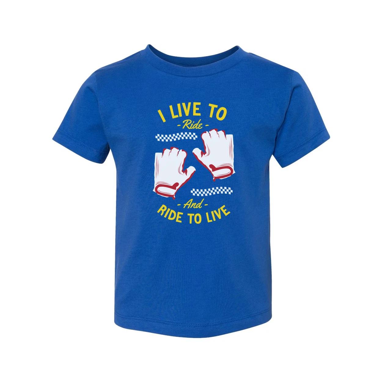 Unisex Skateboarding T Shirt With Ride To Live Graphic Gloves Design For Casual S