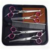 Portable Pet Grooming Scissor Set: Flat & Curved Hairdressing Tools