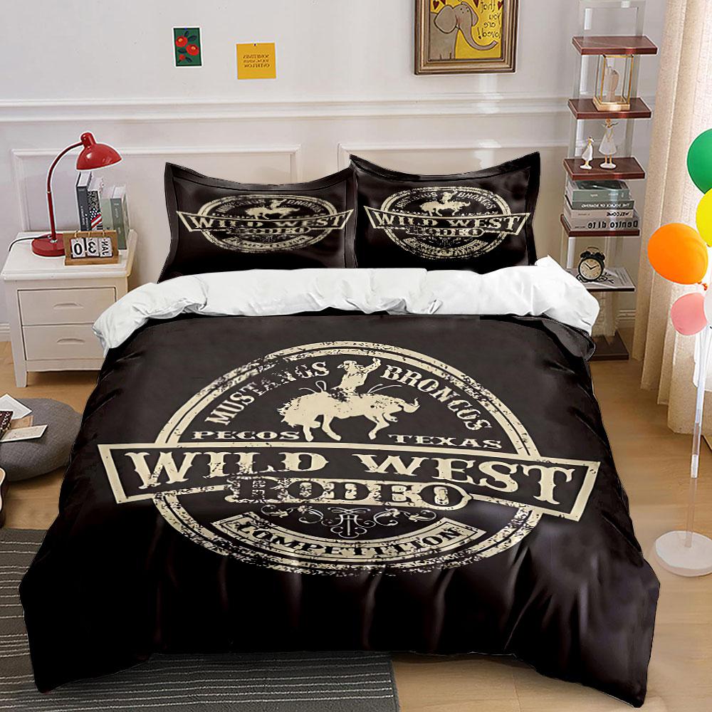 Rodeo Cowboy Emblem Design. Bedding Sets Duvet Cover Sets Duvet Covers Pillowcases(1 * Duvet Cover 2 * Pillowcases Without Duvet Insert)