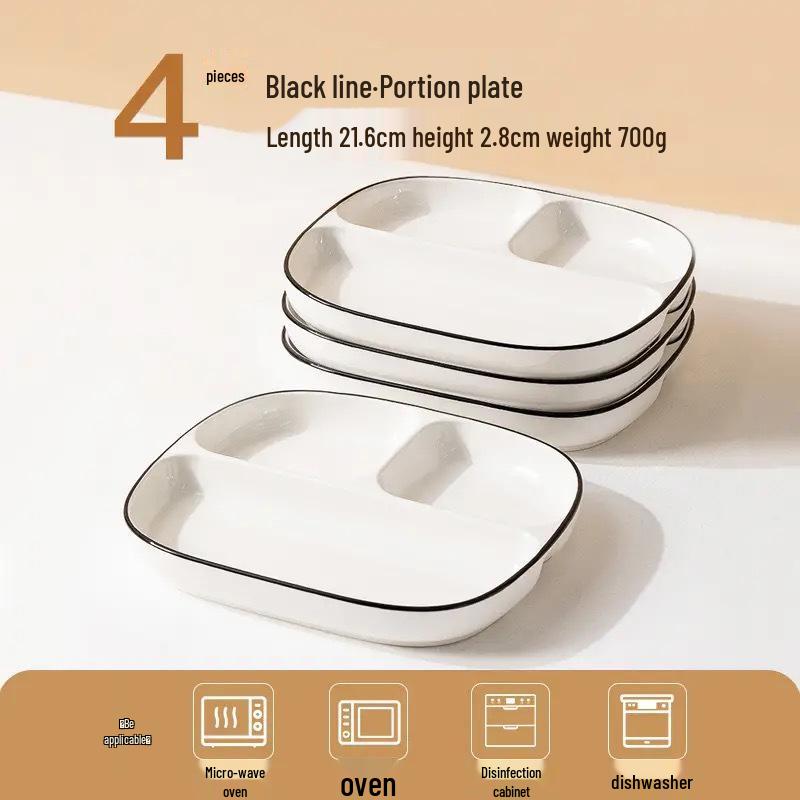 Children’s Ceramic Divided Plate for Portion Control - Creative, Household Breakfast Dish