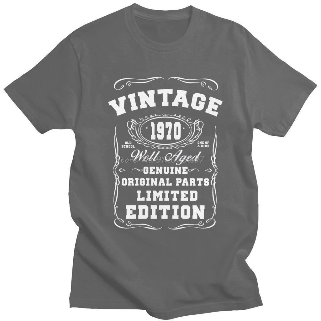 Vintage Limited 1970 Edition T Shirt Men 100% Cotton Vintage T-Shirt 50th Birthday Gift 50 Years Old Tshirt Short Sleeve Tee Top
