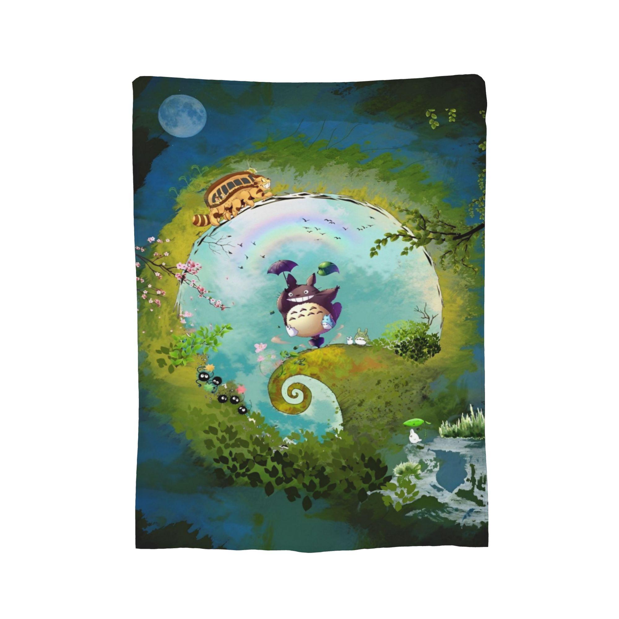 

Cartoon Funny Cute T-Totoros blanket Cover Plush Throw blanket Home Couch Printed Lightweight Bedsprea, 75x90cm