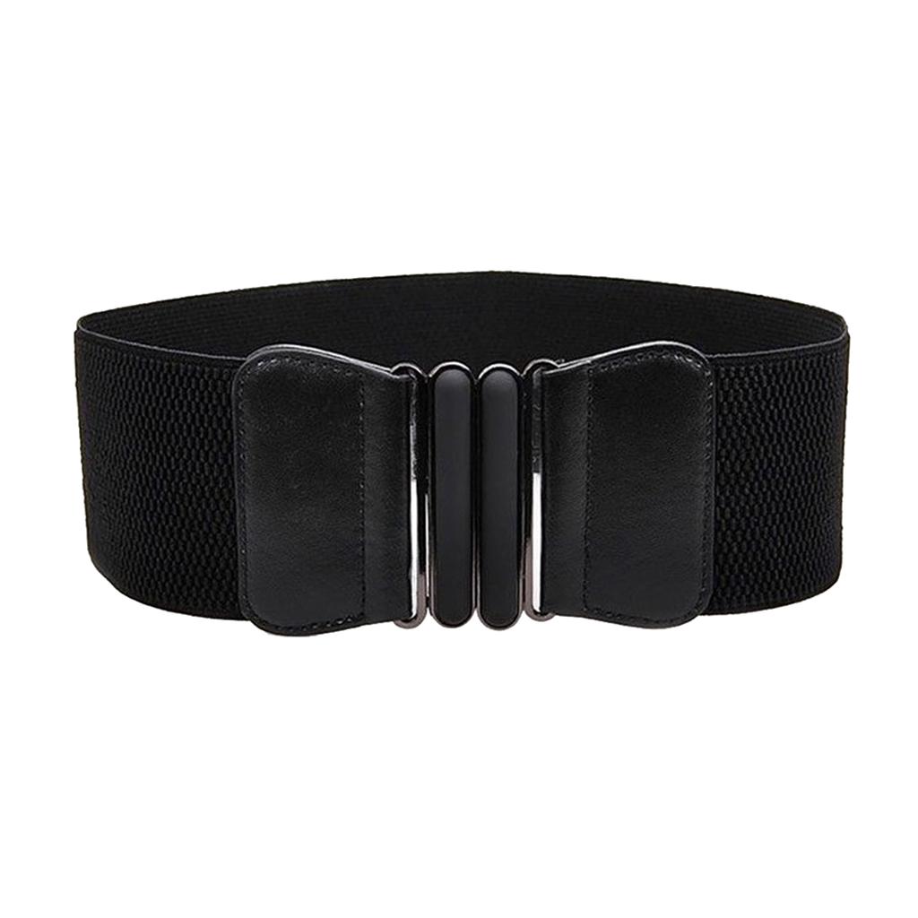 

Модный женский эластичный ремень с эластичной пряжкой для девочек, красный пояс с широкой талией 63-90cm чёрный