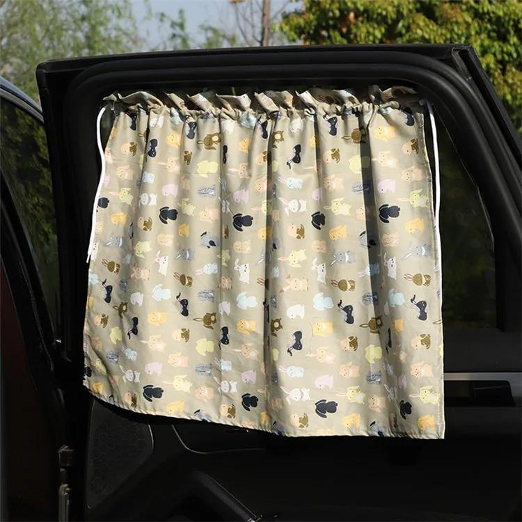 Universal Car Window Sunshade Cover with Suction Cup Cartoon Side Curtain for UV Protection Kids Baby Safety