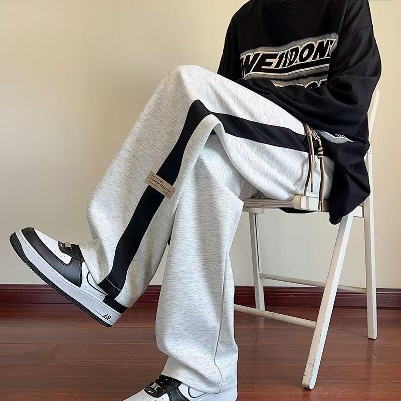 Men's New Spring and Autumn High Street Sports Trousers Draped Loose Straight Wide-leg Versatile Casual Trousers