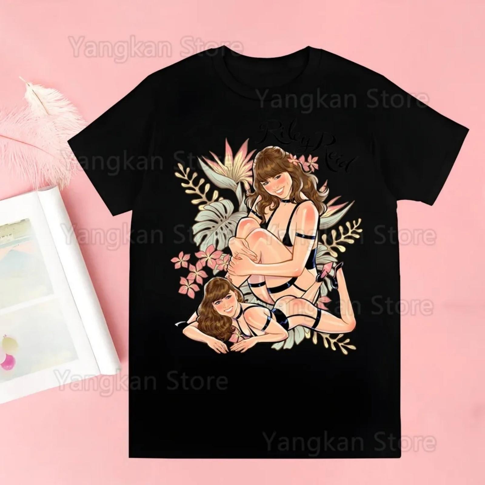 

2Riley Reid T-Shirt Humor Women Top Tee Gift Humor Streetwear Shirt Novelty Funny Vintage Crew Neck Men s XXXXXL різнокольоровий