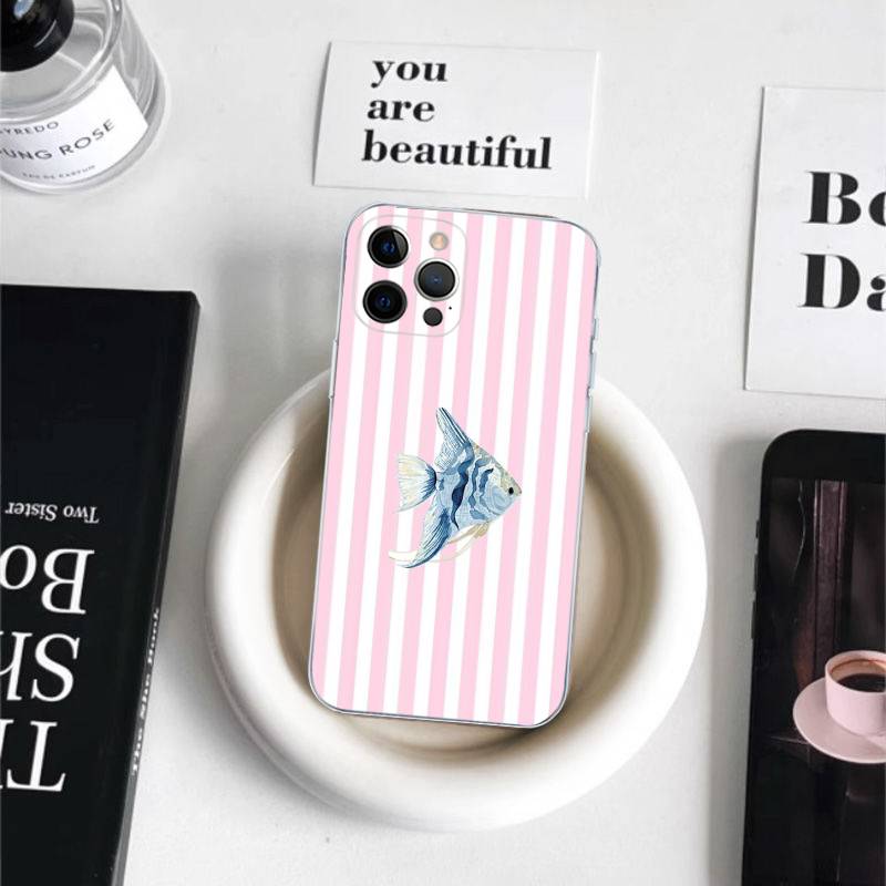 Cute Marine Seafood Phone Case For iPhone 17 16 15 11 12 14 13 Pro Max Mini X XS XR 7 Plus 16E Shockproof Silicone Cover Fundas