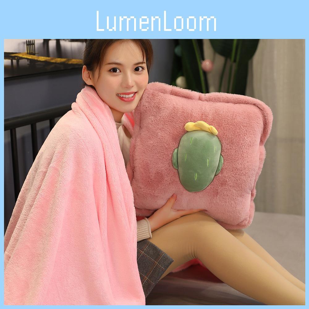 Fruit 3in1 Pattern Pillow Blanket Carrot Cactus Pineapple Plush Decoration Toy