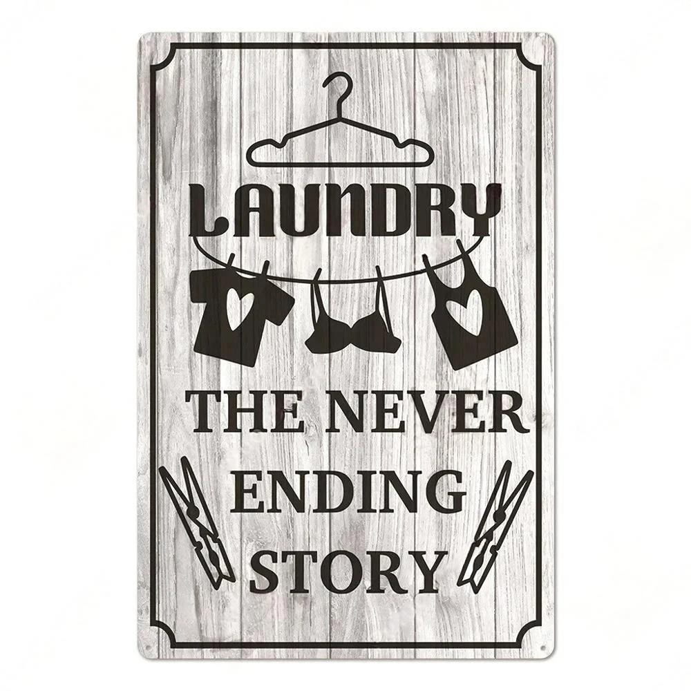 Laundry Room Billboard Vintage Metal Tin Sign Decor Funny Poster Plate Rust Decorative Plaque Tinplate Dry Clean Store Signs