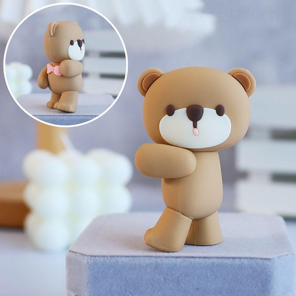 1ks Topper na dort k narozeninové oslavě Růžový Modrý Dekorace na dort Kreslené Ozdoby s medvídkem Chlapec Dívka