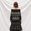 UNIFREE Fair Isle Off-Shoulder Loose Fit Sweater