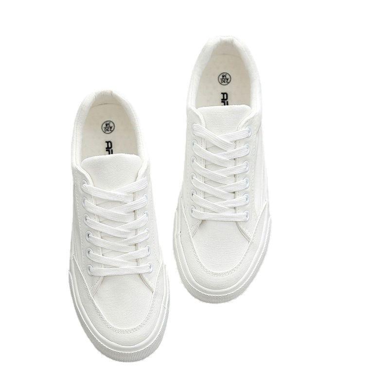 New trendy and versatile casual men's shoes, low-top sports sneakers, canvas white trendy shoes