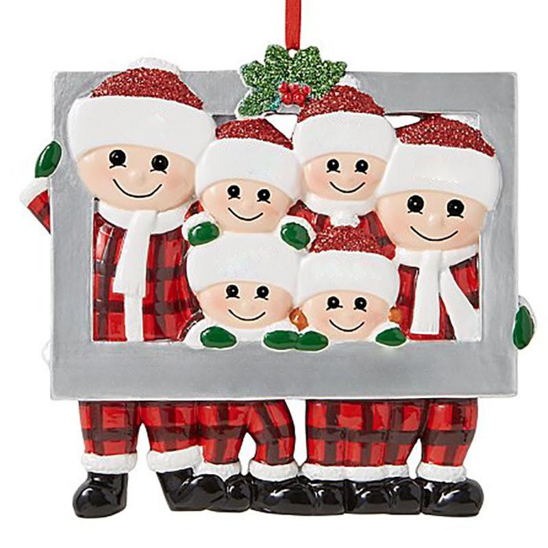 Crafted Resin Beautifully Family Photo Frame For Christmas Featuring Colorful Characters Santa