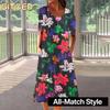 Women's Fashion Summer Spring O-Neck Short Sleeve Casual Dresses