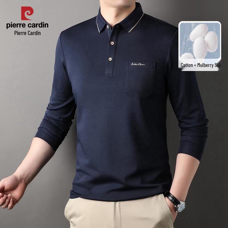 Pierre Cardin Men's Silk Blend Cool Long Sleeve Polo T-Shirt