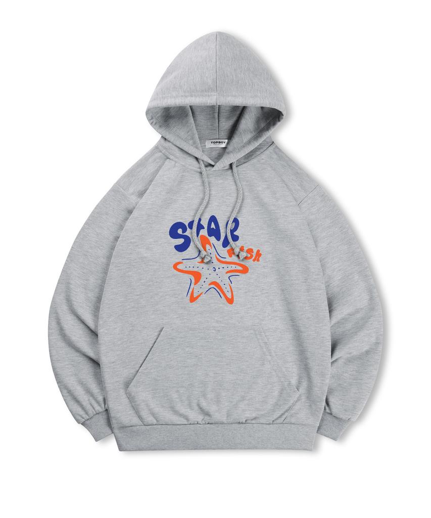 [Non-Fleece Or Fleece-Lined] Starfish Print Hooded Sweatshirt (Type B)