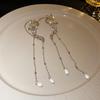 Elegant Rhinestone Flower & Water Drop Tassel Earrings - High-End Fashion Ear Cuffs