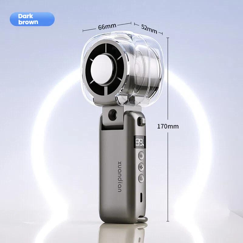 High-Speed Portable Turbo Handheld Misting Fan with Semiconductors for Office Foldable Mini Ice cooling Fan Wind Cannon