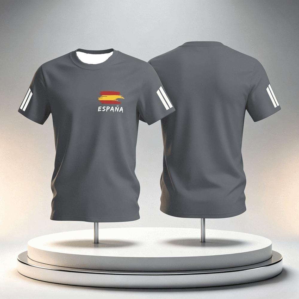 Maglietta da calcio estiva Spagna Top Stampa Maglia da calcio Uomo Maglietta casual traspirante Uomo Donna Maniche corte Top