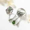 Natural Hetian Jasper Bat Thai  Tassel Opening Ring Retro Designer Craft Light Luxury Charm Women'S  Jewelry