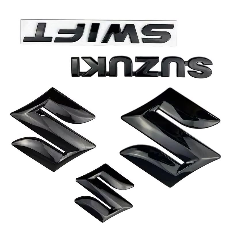 3D Badge Steering Wheel Sticker Car Front Emblem Rear Trunk Logo For SUZUKI Swift Metal Alloy Modified Letter Decoration