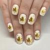 Autumn Shimmers Press On Nail 24 Pieces Maple Leaf Glitters Design ABS Material Easy Application Fake Nail Daily Wear