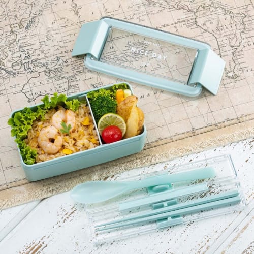 Iwasaki Kogyo 18cm Chopsticks & Spoon Set, Mint, 3.5cm W x 19cm D x 2.2cm H, H-600 MT, Dishwasher Safe, with Extra-Strong Case