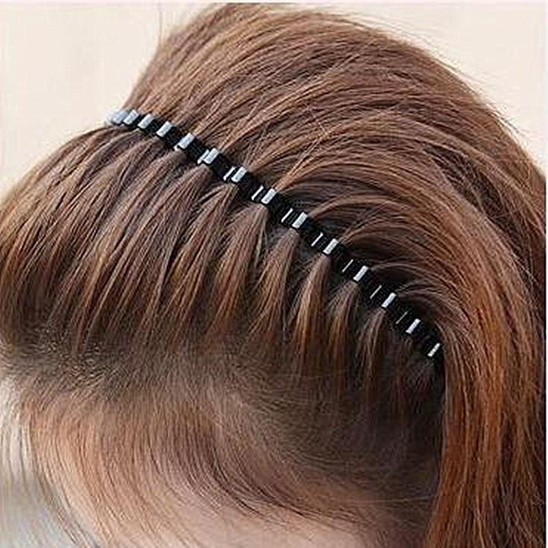 1/2Pcs Lady Girls Fashion Black Wavy Haihoop Band Sport Headband Hairband Cute Hair Decoration (One Size Black Color)