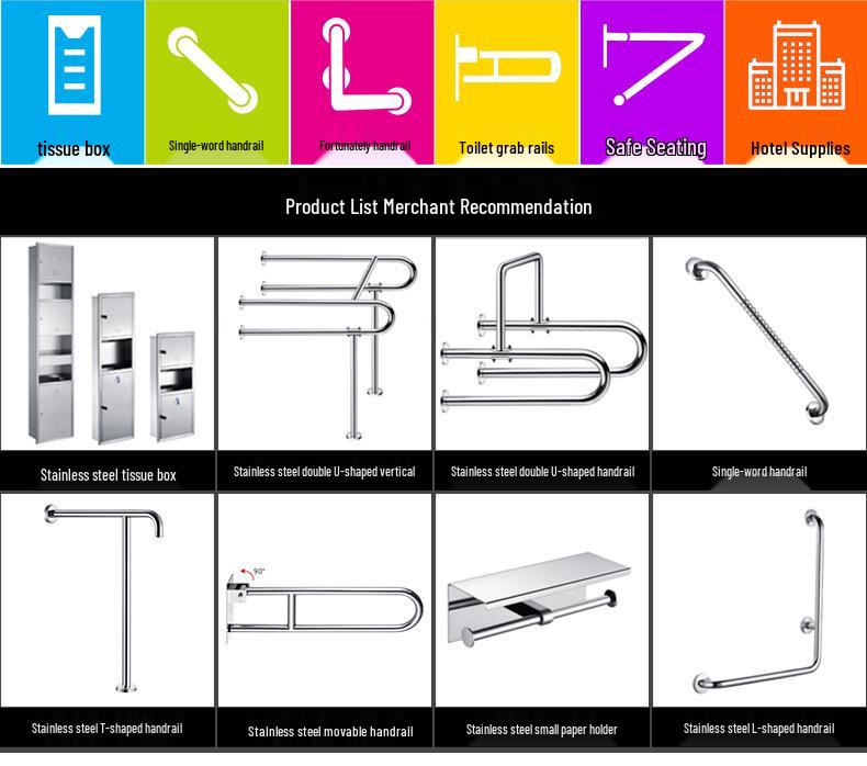 Wall-Mounted 304 Stainless Steel Tissue Box & Recessed Trash Can for Commercial Use