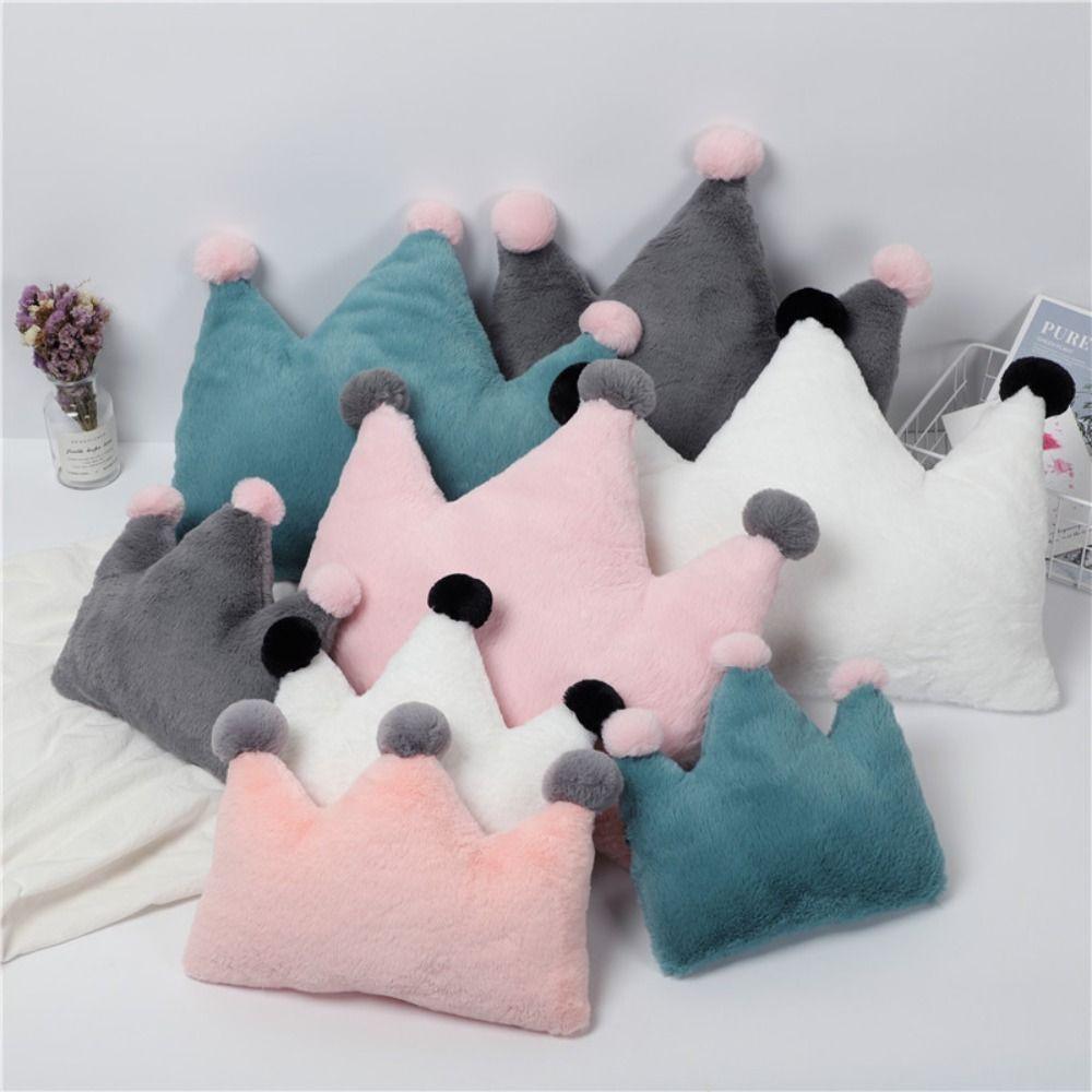 

Plush Crown Car Plush Headrest Soft Crown Car Waist Pillow Crown Neck Pillow Car Accessories pink-neck pillow