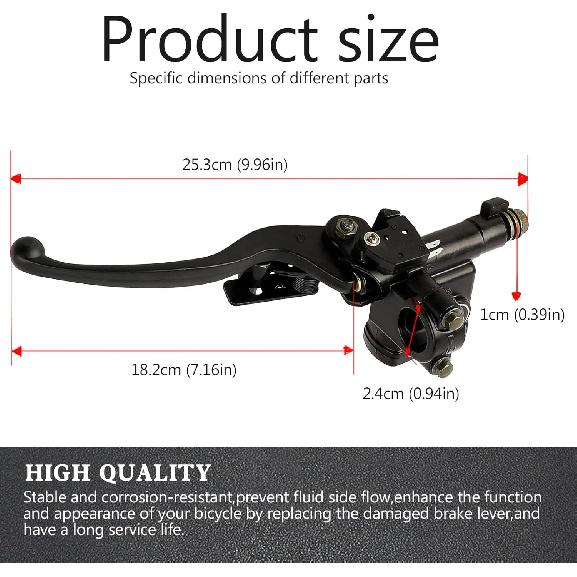 7/8" Universal Right Hydraulic Brake Lever Handle Master Cylinder For 50Cc 110Cc 125Cc 150Cc 200Cc 250Cc Scooter Moped Chinese ATV Dirt Pit Bike Quad