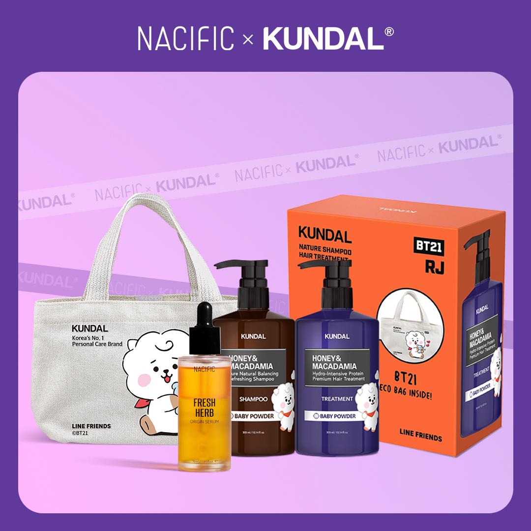 

[NACIFIC x KUNDAL] Набор детской присыпки Kundal + мини-сумка RJ + сыворотка Nacific Fresh Herb Origin + подарок