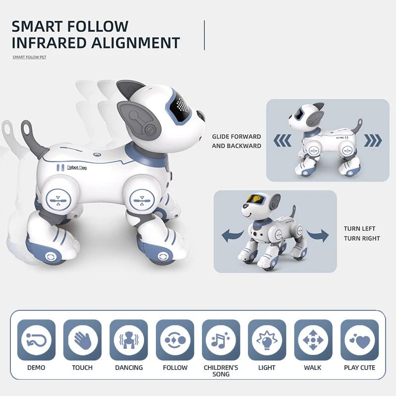 Non-Toxic Funny Smart Machine Electronic Dog Robot Dogs Stunt Puppy Voice Command Programmable Touch-Sense Music Song Toys For Kids Gifts