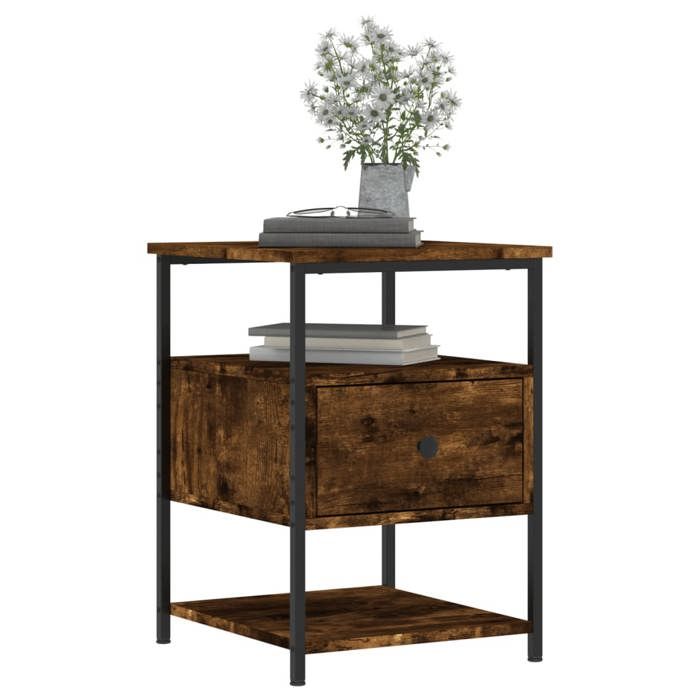VidaXL Bedside Table Smoked Oak 40x42x56 Cm Engineered Wood 826027