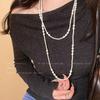 Adjustable Pearl Sweater Necklace: High-End 2025 Autumn/Winter Clavicle Chain for Women
