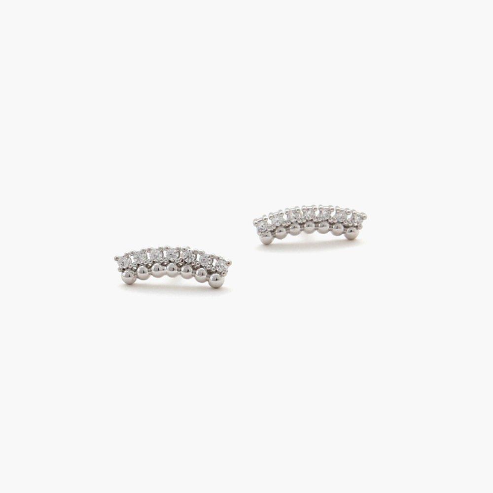 J.Lauren 01M01663 Arched Cubic Zirconia Earrings