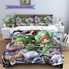 Conjunto de Colcha com Padrão de Desenho Animado Capa de Colcha Fronha Decoração de Casa Presente de Aniversário (1 capa de edredom + 2 fronhas, sem enchimento.)
