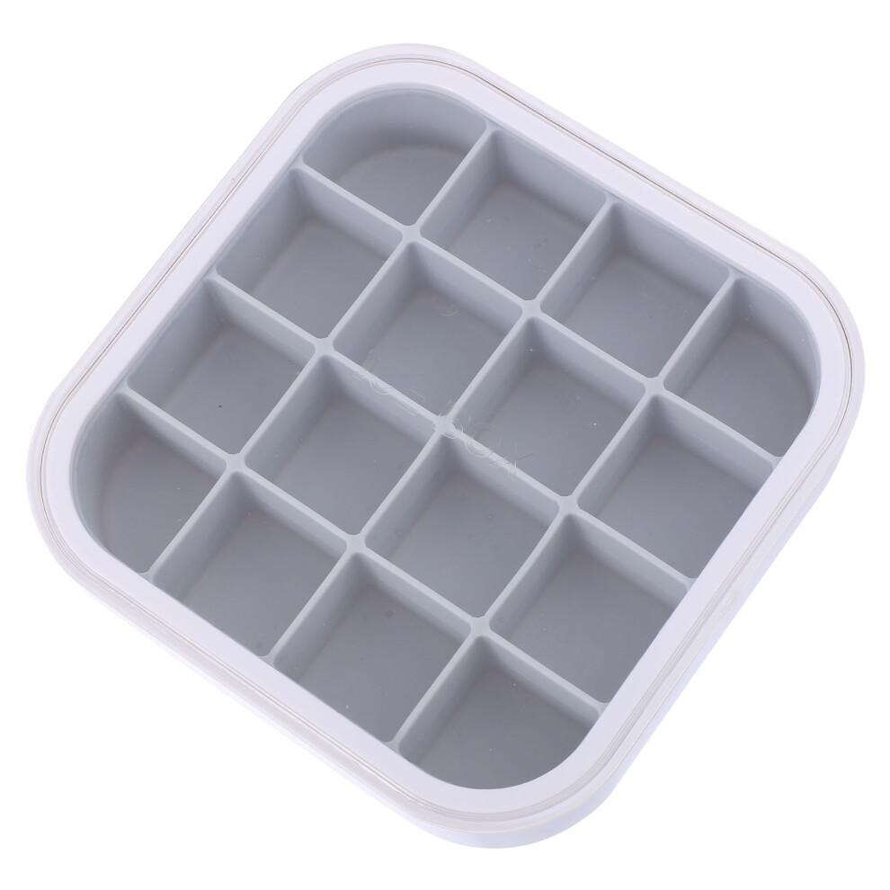 2Pcs 16 Grid Silicone Ice Cube Mold With Lid