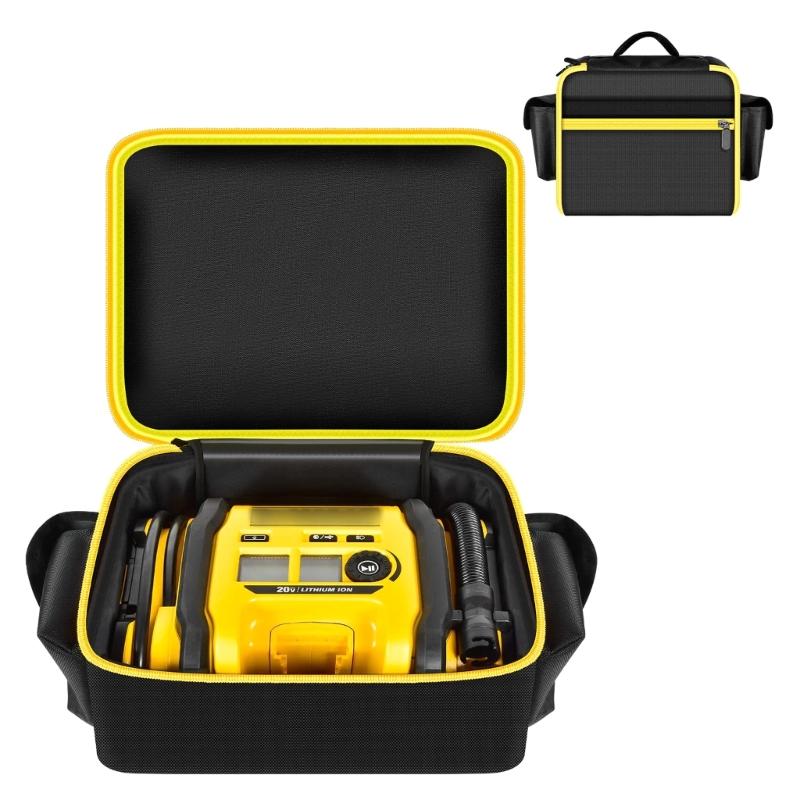 Cordless Tool Storage Holder Organizer Protective Case for 20V Tire Inflator with Pocket Air Compressor Carrying Bag