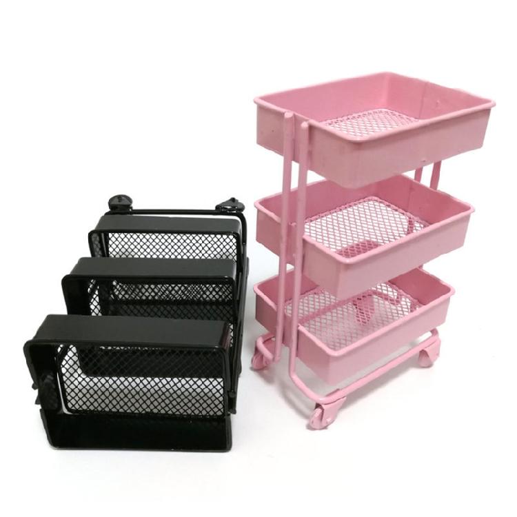 1:12 Dollhouse Mini Storage Cart Dolls Kitchen Bedroom Furniture Books Organizer