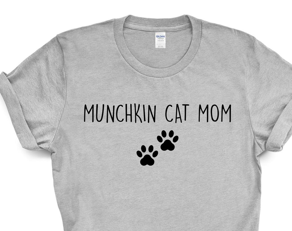 Munchkin Cat Mom T-Shirt: Soft Cotton Blend, Cat Lover Gift 2389